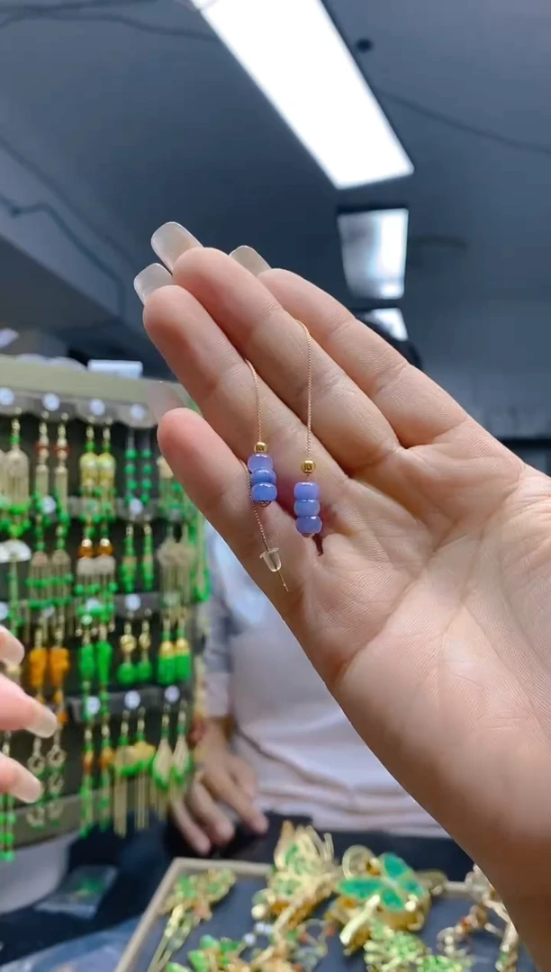 翡翠合金耳饰132翡翠耳线