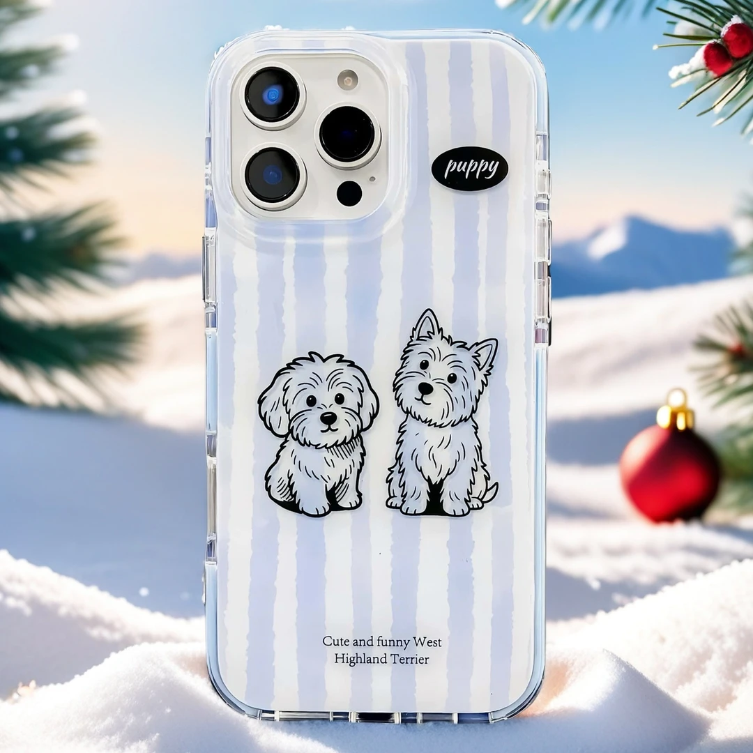 原创可爱西高地小狗适用iphone17promax手机壳苹果16pro防摔硬15p