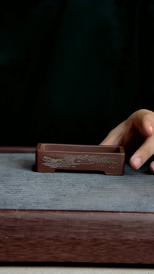 紫砂花盆9.5*4.5*1.5内径紫砂花盆