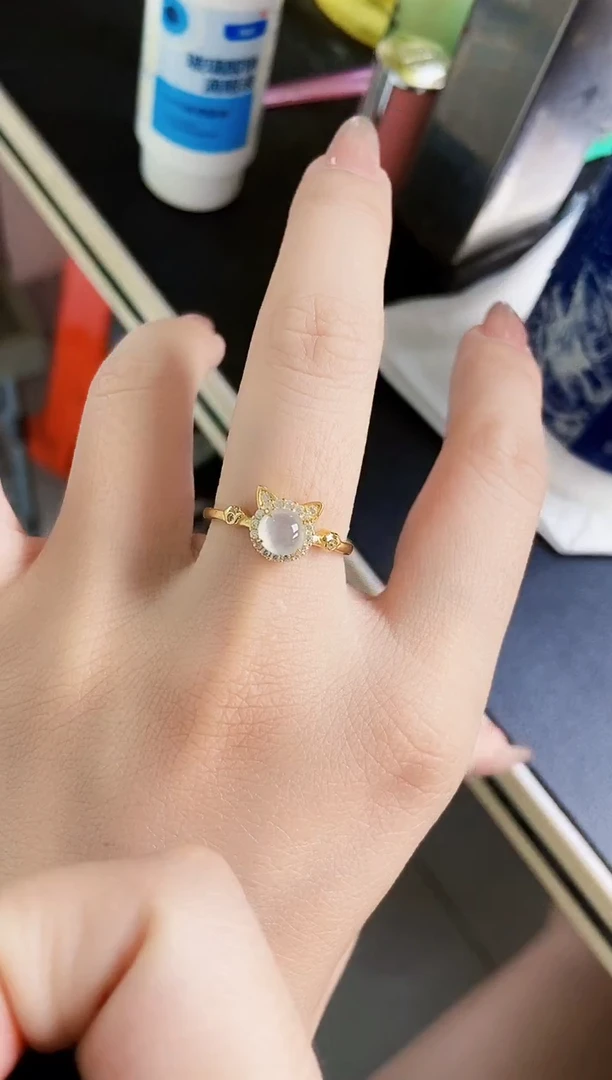 翡翠戒指银S925镶嵌21