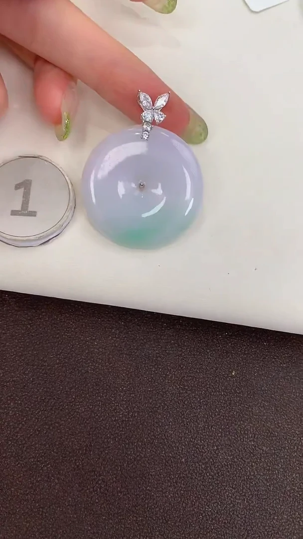 颈饰银S925镶嵌翡翠天然缅甸a货翡翠