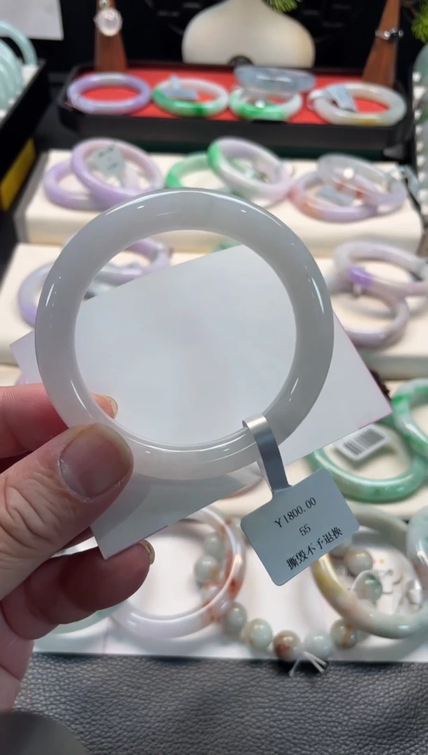 未镶嵌手镯翡翠86号链接 55圆条