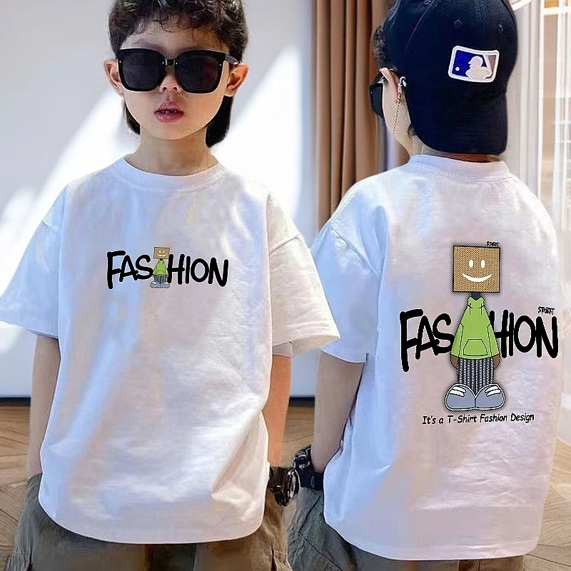 【纯棉男童t恤】夏季中大童男孩短袖学生百搭休闲帅气儿童T恤衫洋气