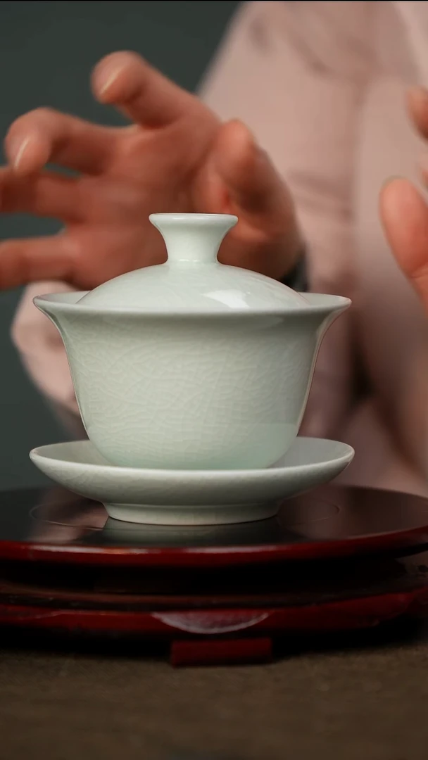 全品 玉青 三才盖碗