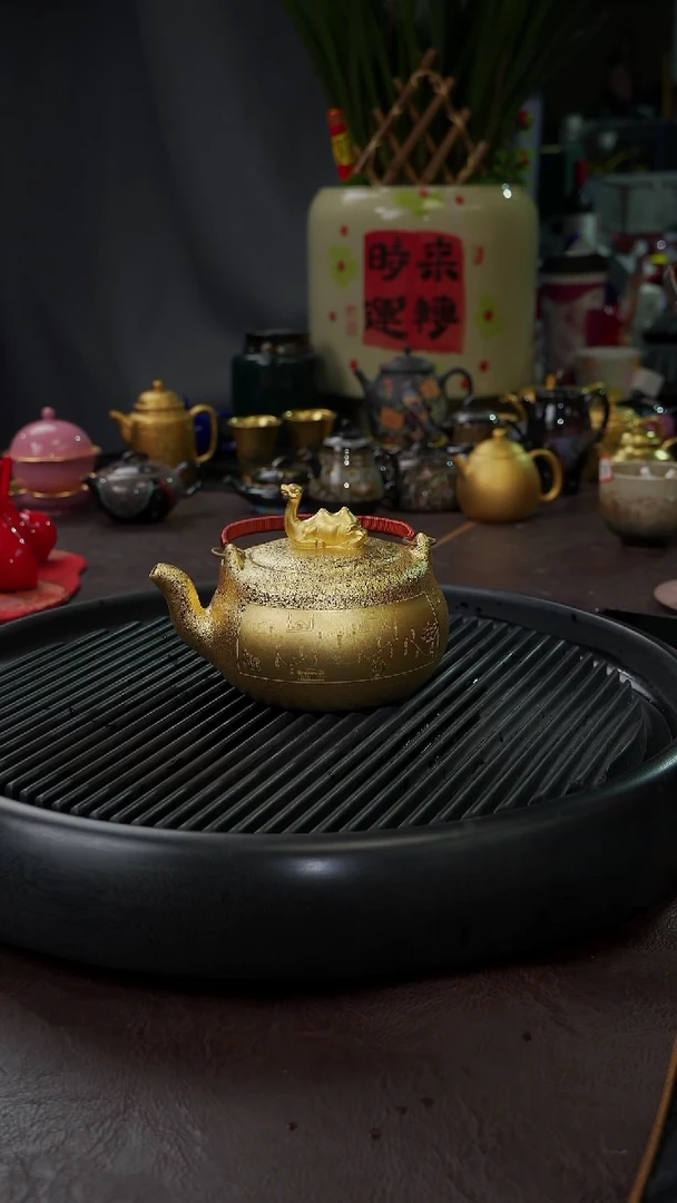 【闪购商品】杯【宜景窑鎏金】沙漠骆驼金壶