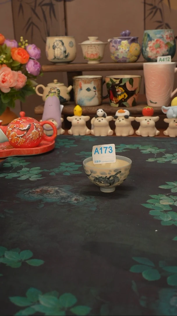 小雾垂露   潜水猫猫鸡心杯173