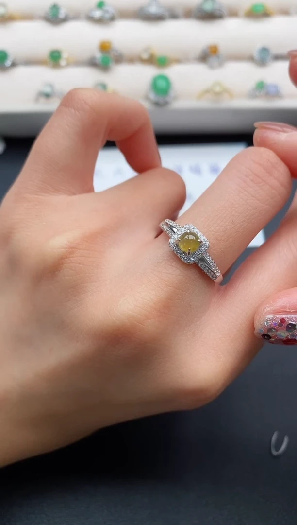 银S925镶嵌戒指翡翠1111111111+10