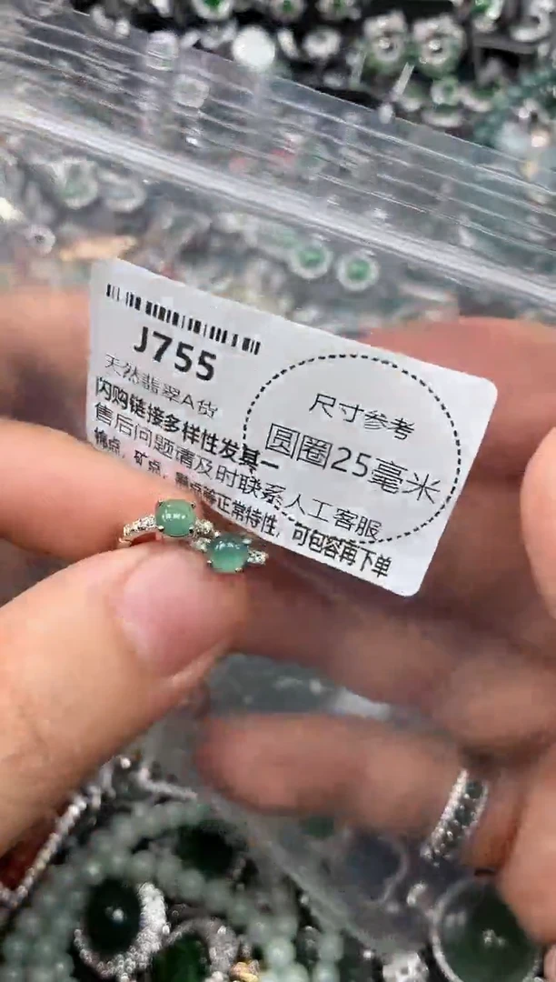 翡翠未镶嵌颈饰J755耳扣