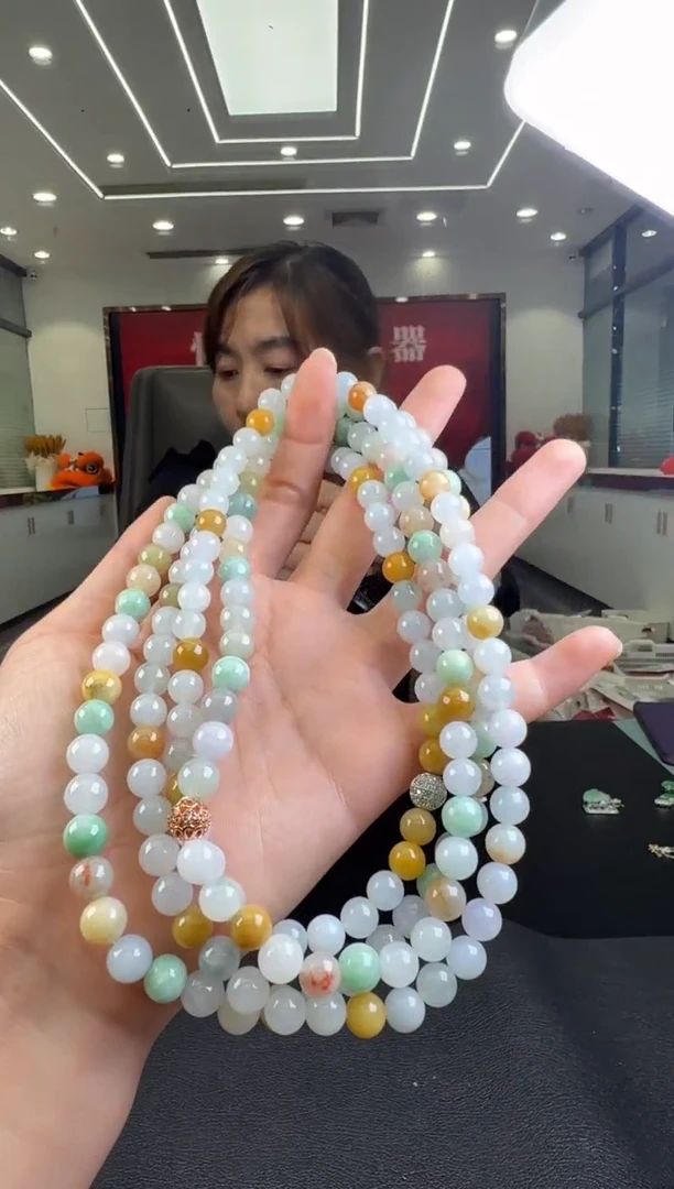翡翠未镶嵌颈饰项链5-6（多样性发一）
