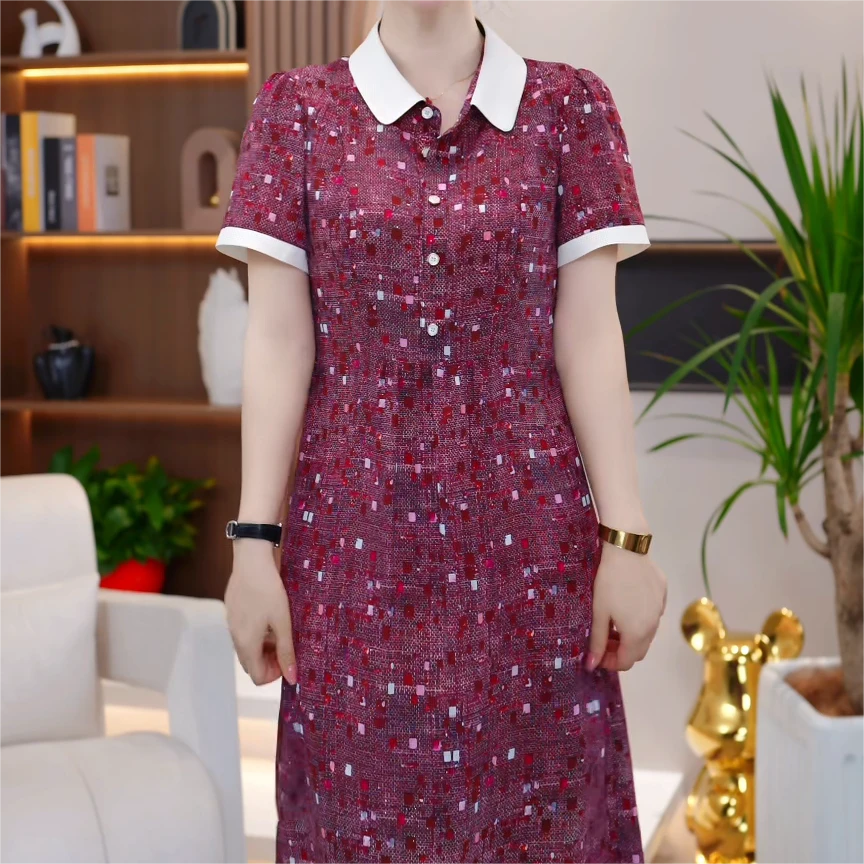 2025气质时尚轻奢新款爆款显瘦红色夏季连衣裙