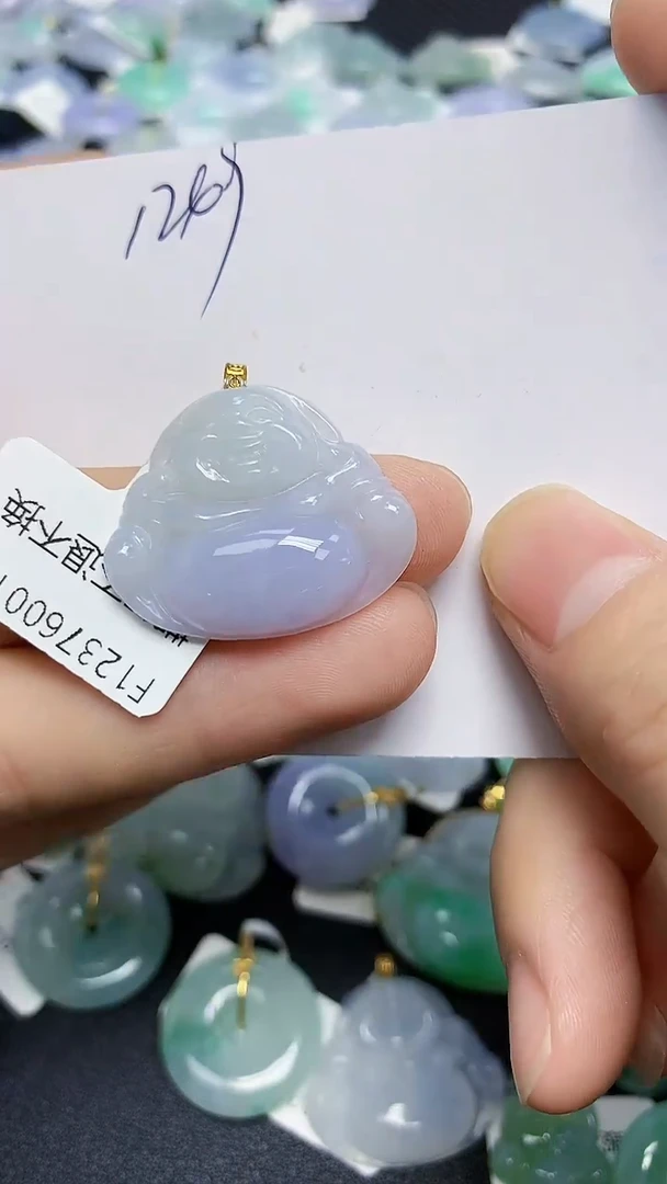 颈饰18K金镶嵌翡翠天然缅甸翡翠A货翡翠百元以上9元证书费自理
