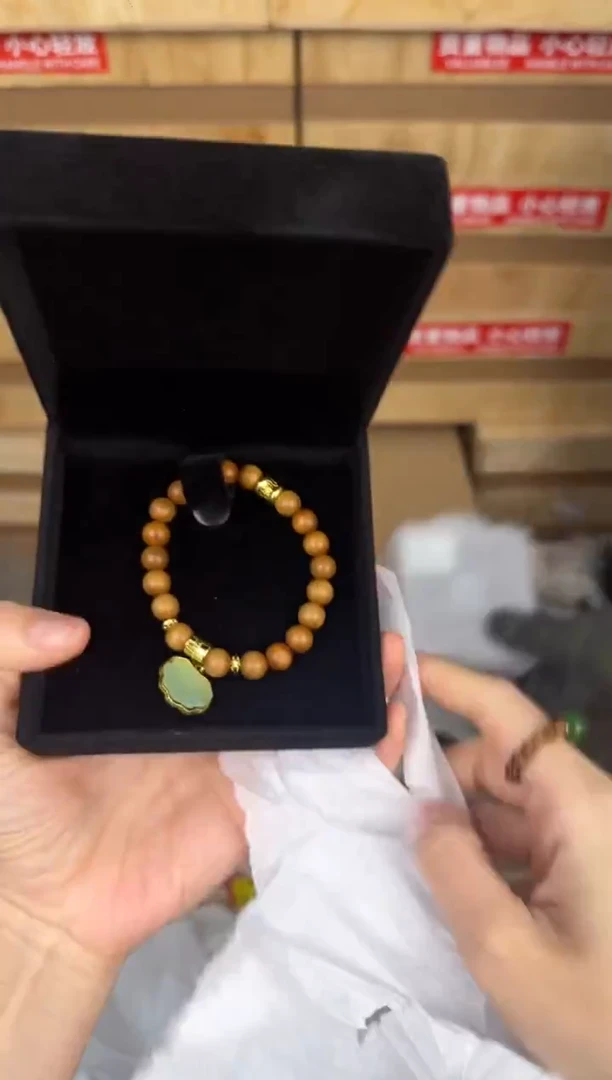 慈木器文玩阁檀木金锁链接@@YS941