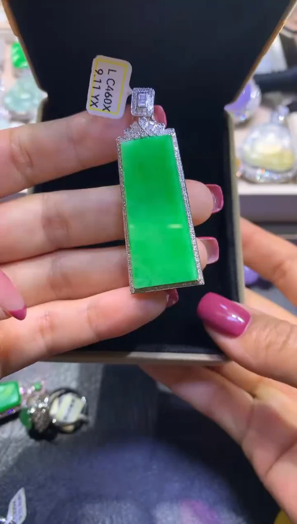 吊坠(不含链)18K金镶嵌翡翠翡翠A货