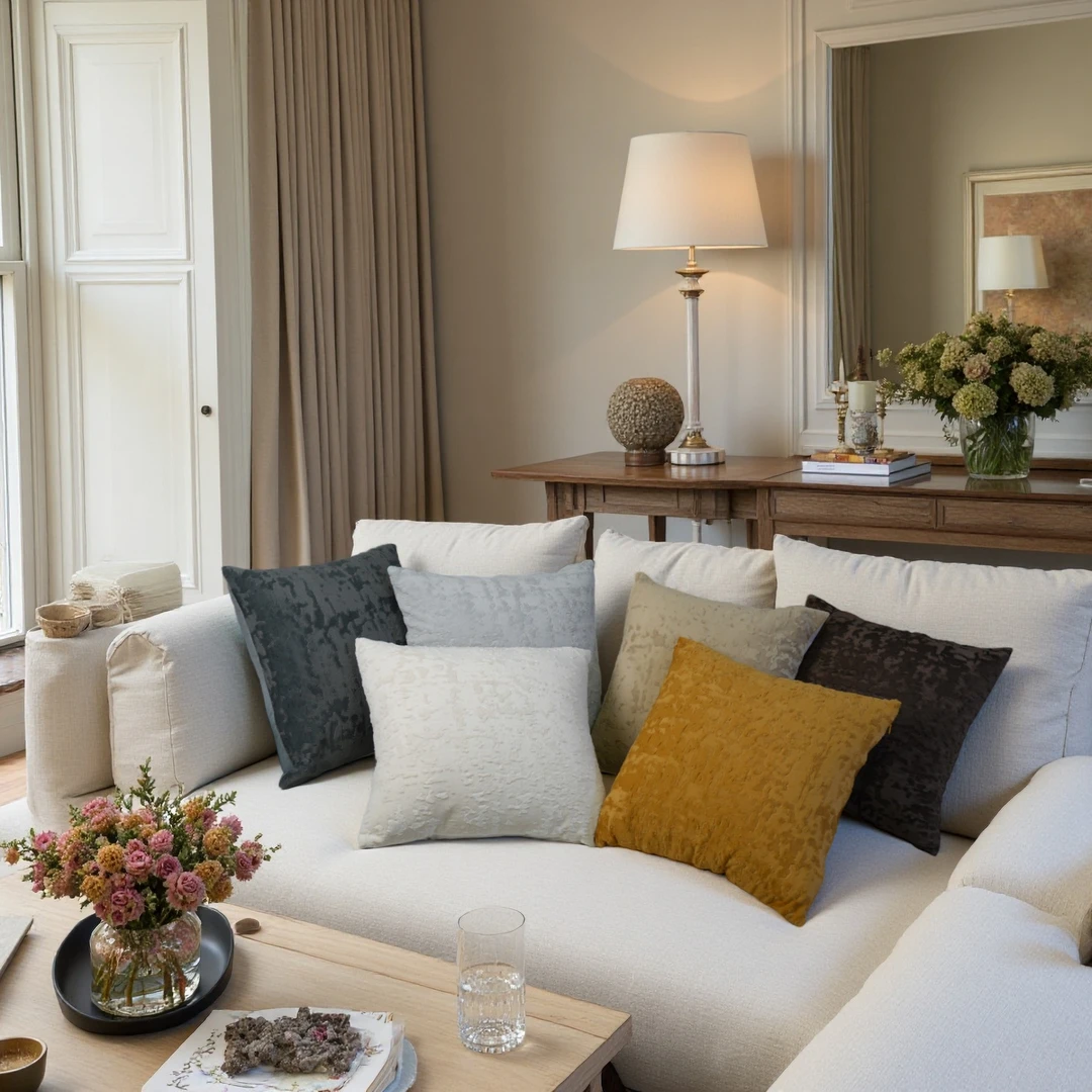 纯色棉绒中古现代高端四季抱枕沙发客厅靠枕靠垫腰枕简约高级感