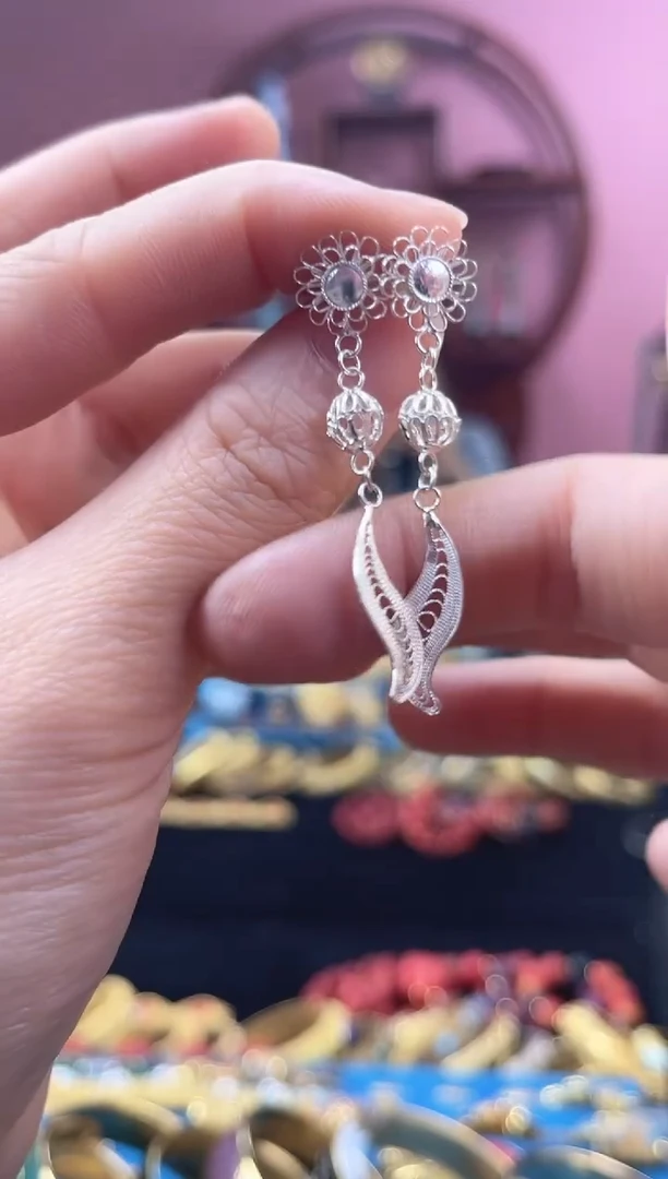 非遗 花丝镶嵌  耳钉