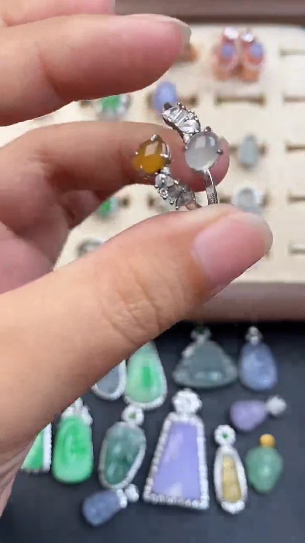 银S925镶嵌戒指翡翠6856859