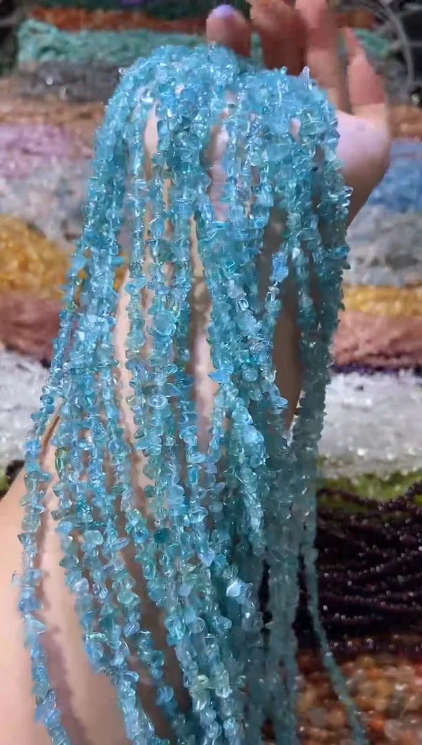 水晶珠宝半成品未镶嵌小蓝磷灰