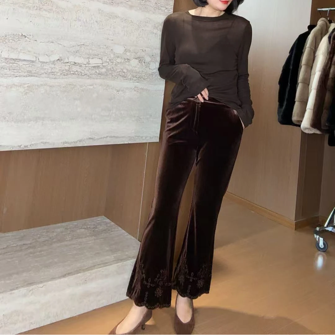 TANTAN 显瘦气质时尚微喇宽松休闲裤2999