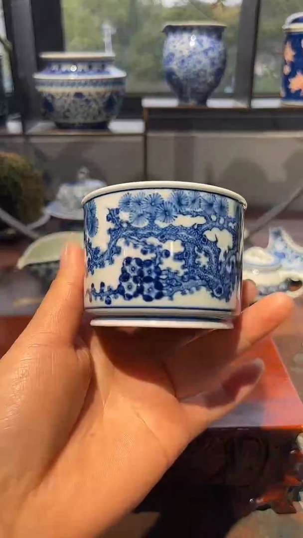 镹曰柴窑手工手绘青花
