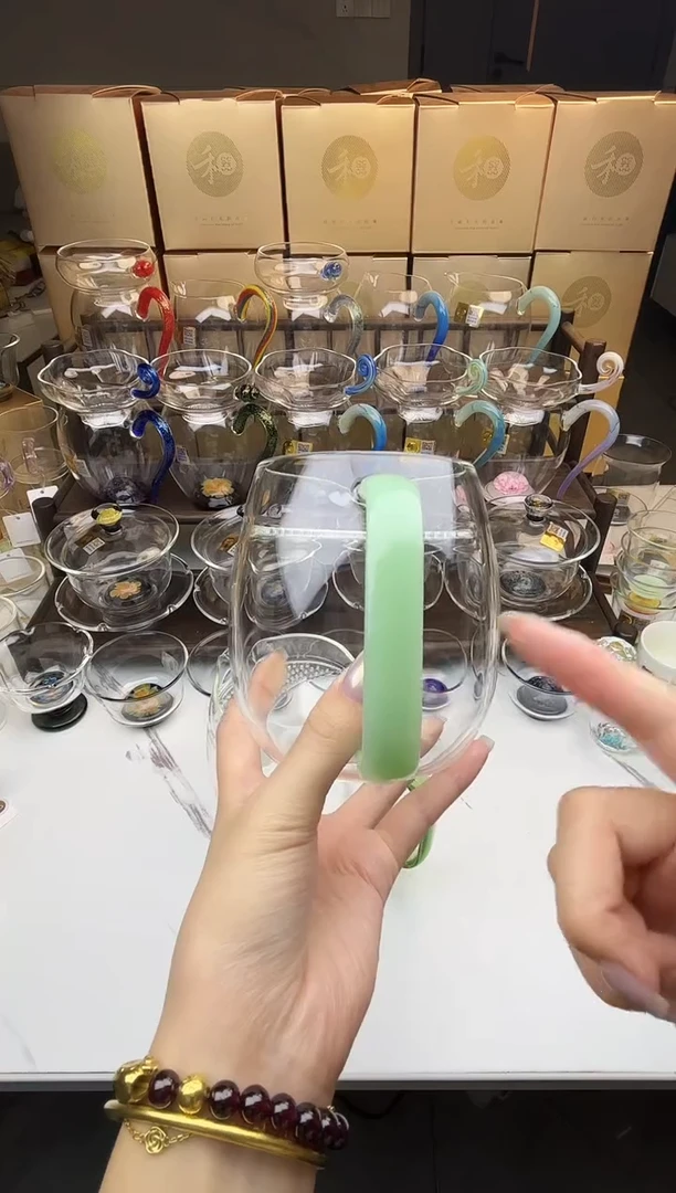 手工艺品玻璃萧****》禾器 澄然煮茶器浅玉 普通盒