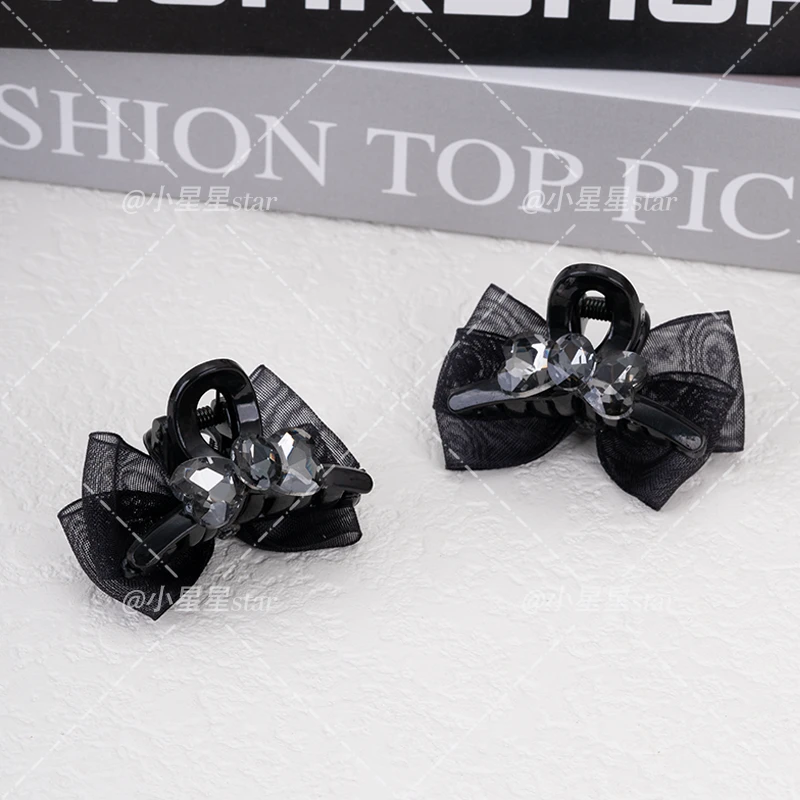 韩国蝴蝶结发夹女可爱鲨鱼夹小号高级感后脑勺前额侧边刘海抓夹