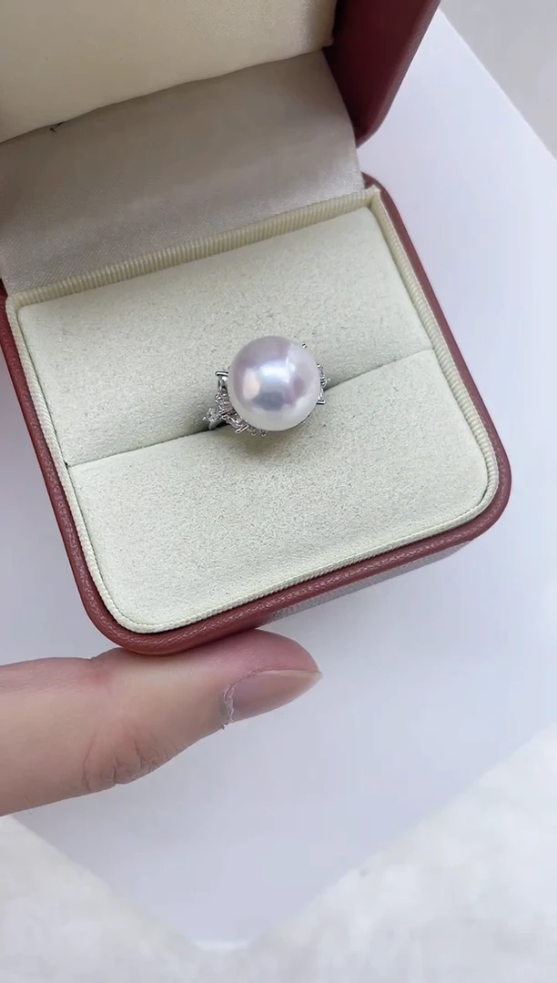 银S925镶嵌淡水珍珠戒指戒指