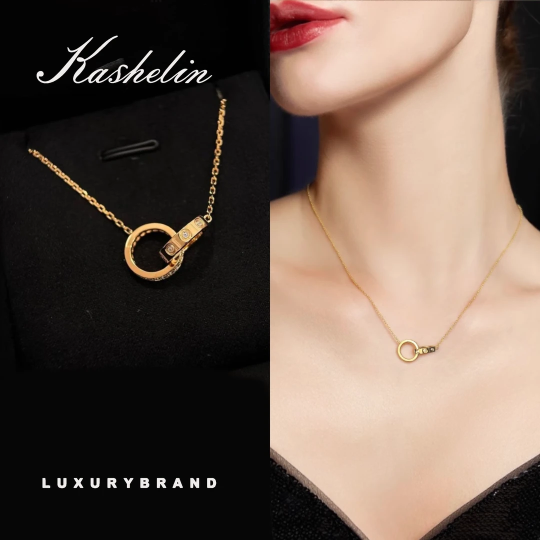 坠链均925银 KS  法【环环相扣】设计师款项链~1417