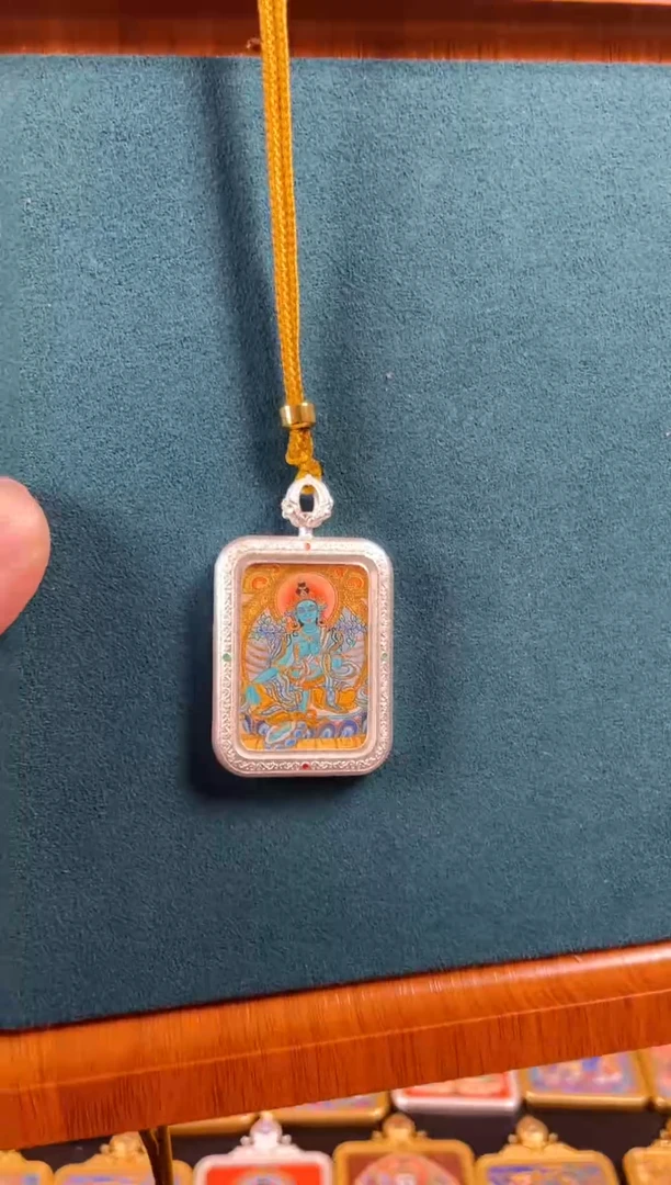 吊坠手绘唐卡《L度母》2*3小卡