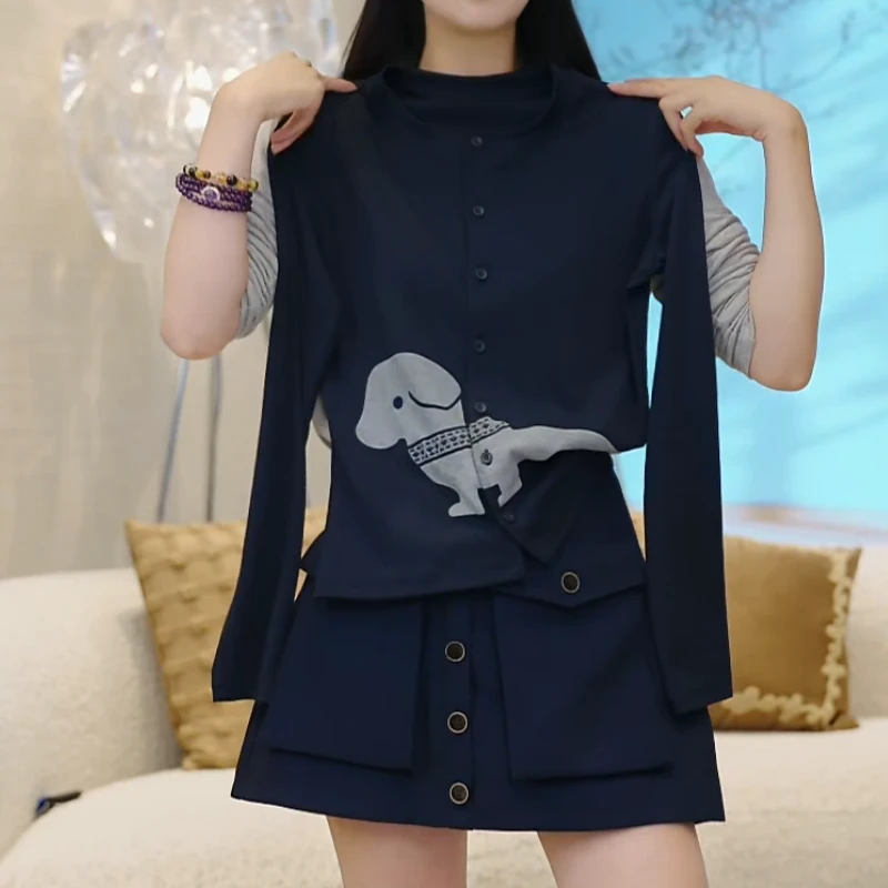 【小狗开衫】秋季新款流光风百搭减龄显瘦开衫T恤LK2506288