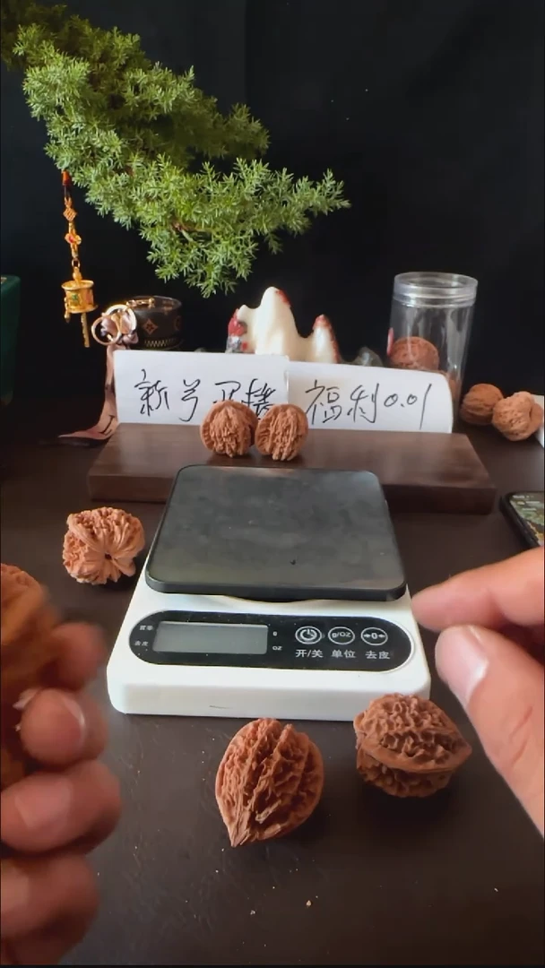 把件文玩核桃Z**X泥鳅背一对 带罐子