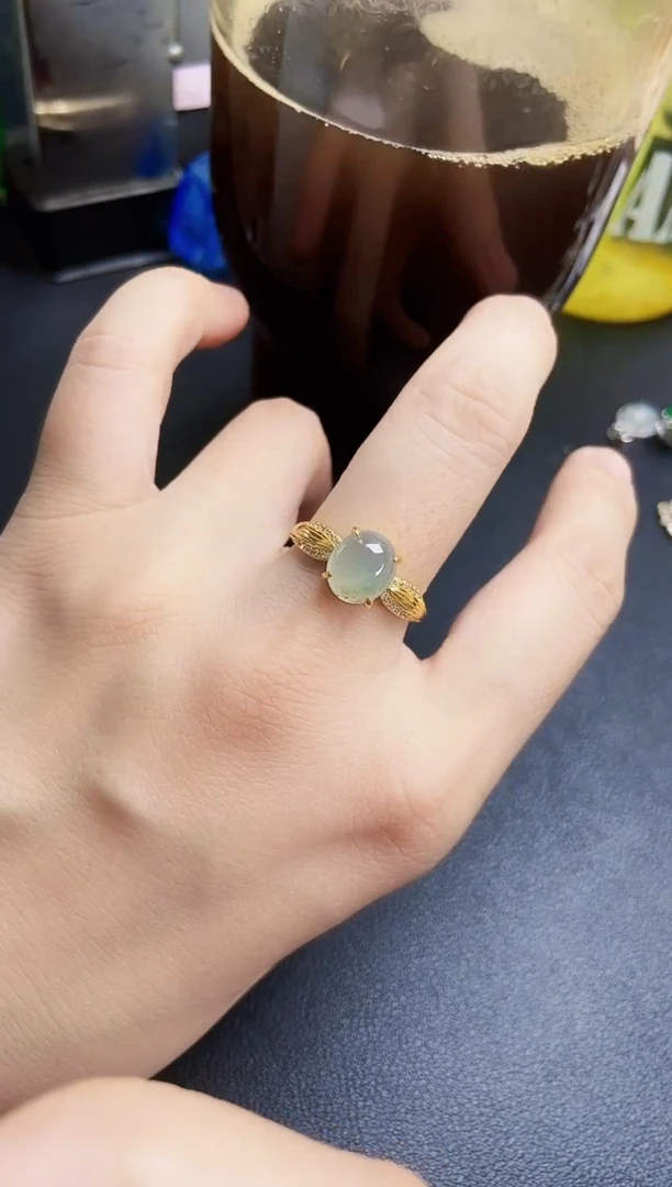 翡翠戒指银S925镶嵌213489