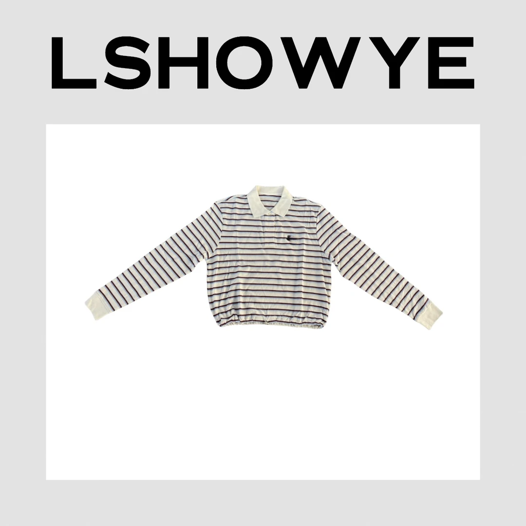 LSHOWYE｜三角标条纹短袖Po10上衣 MQ06221