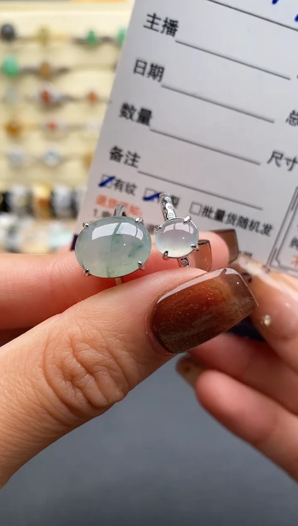 银S925镶嵌戒指翡翠1111111+5