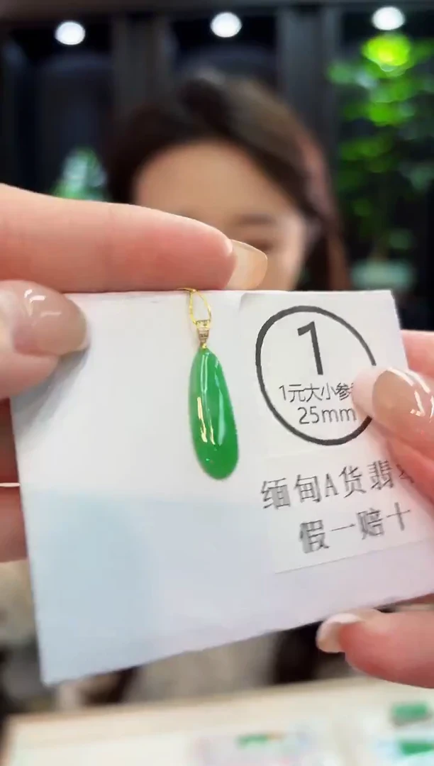 颈饰18K金镶嵌翡翠 缅料A货/支持复检/一件