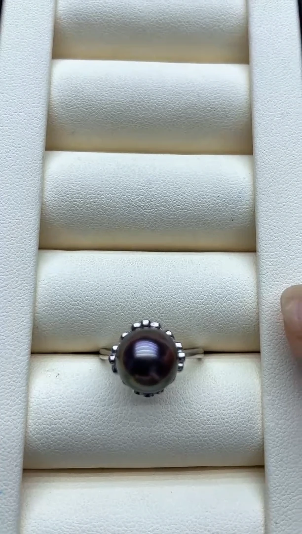 海水珍珠戒指银S925镶嵌戒指