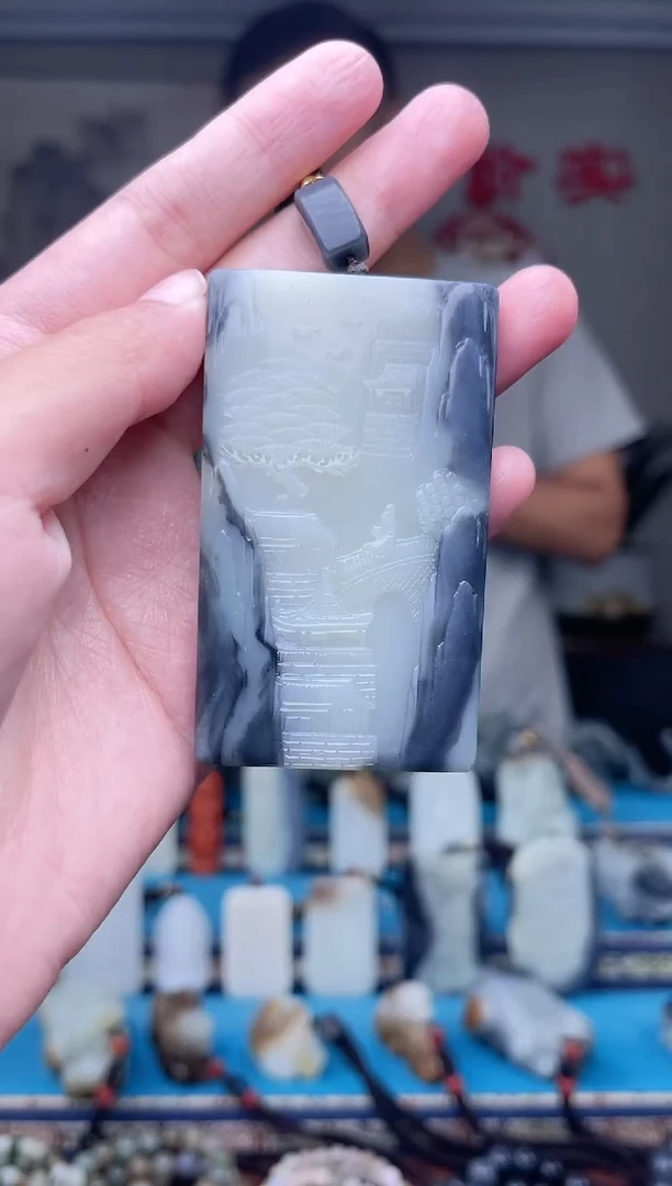 和田玉未镶嵌挂件1