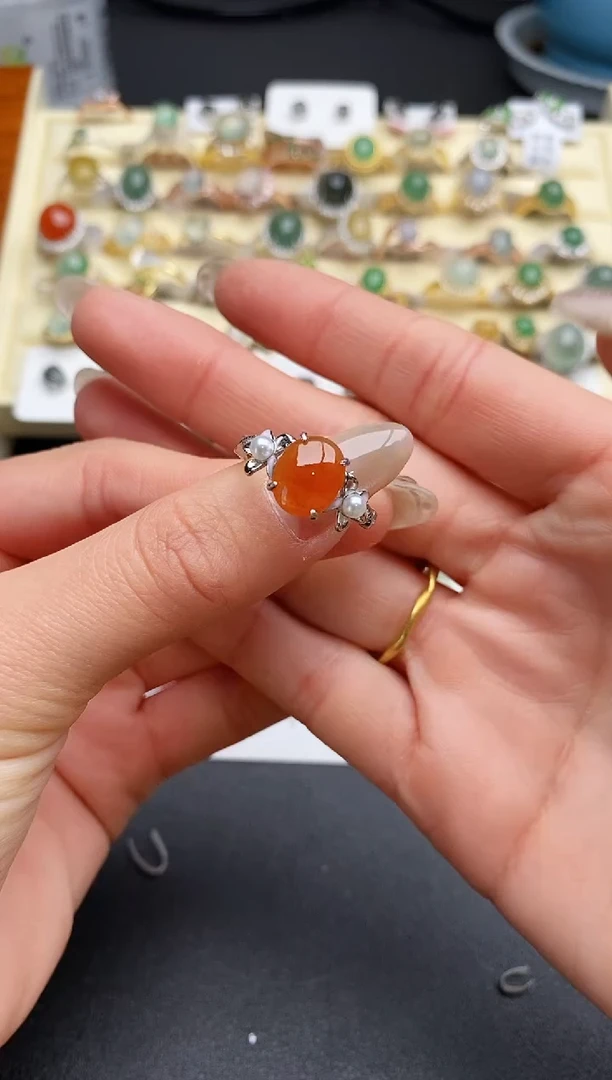 【闪购商品】翡翠戒指银S925镶嵌333333333+4