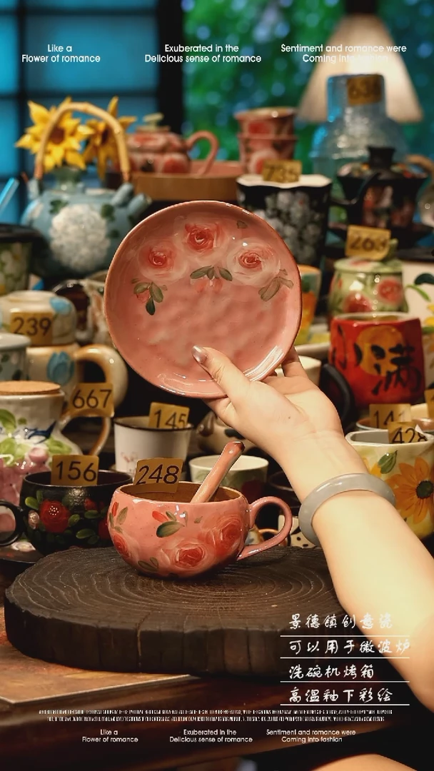 陶瓷248景德镇高温釉下彩手工手绘款式