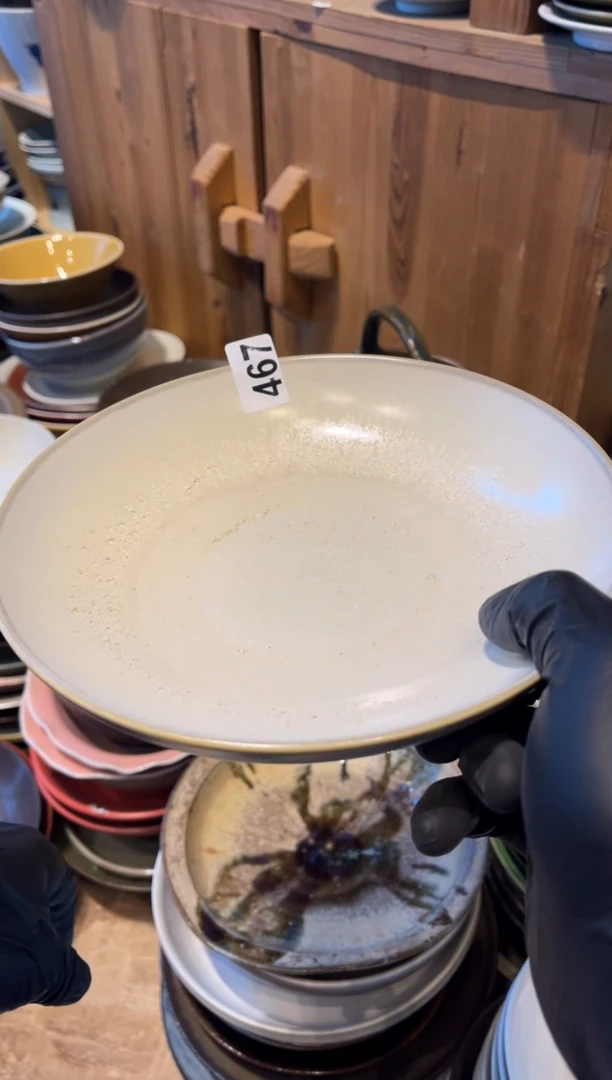 【闪购商品】瓷片467  微瑕白流沙锅盘1个