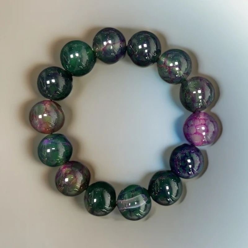 冰清紫龙鳞玛瑙玉手串14MM天然珠宝玛瑙玉石手链多样性发一件