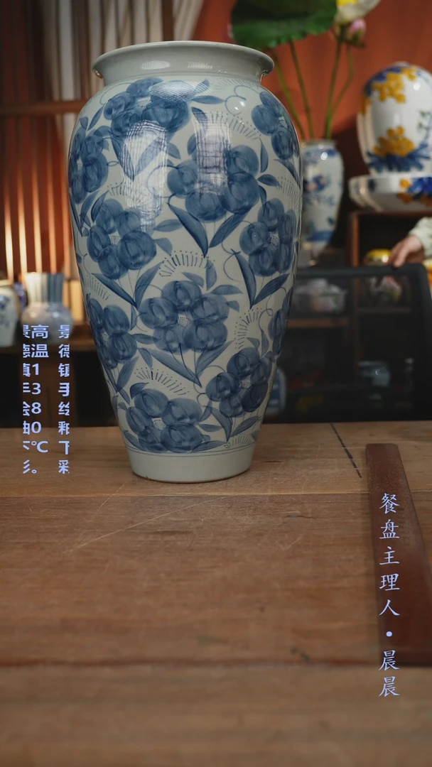 瓷片【简家甄选】景德镇设计师釉下手绘陶瓷餐具