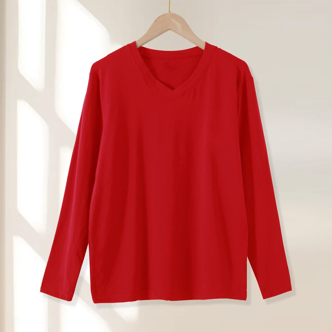 换季款男士保暖上衣V领套头单衣柔软舒适长袖秋衣01155舒适内搭