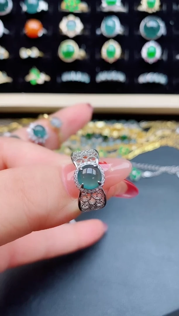 【闪购商品】翡翠戒指银S925镶嵌508550