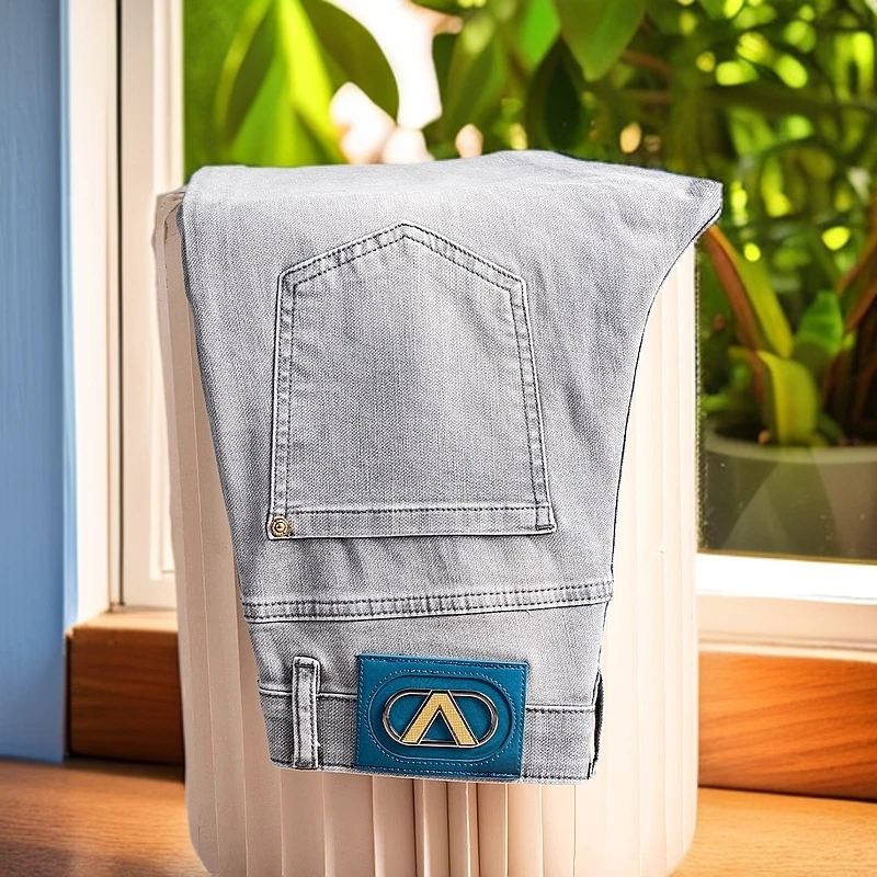 娜罗普西新款爆款牛仔裤男高端修身小直筒夏裤男款薄款水洗长裤