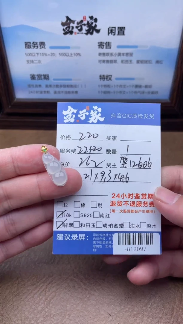 颈饰18K金镶嵌翡翠多人-812097