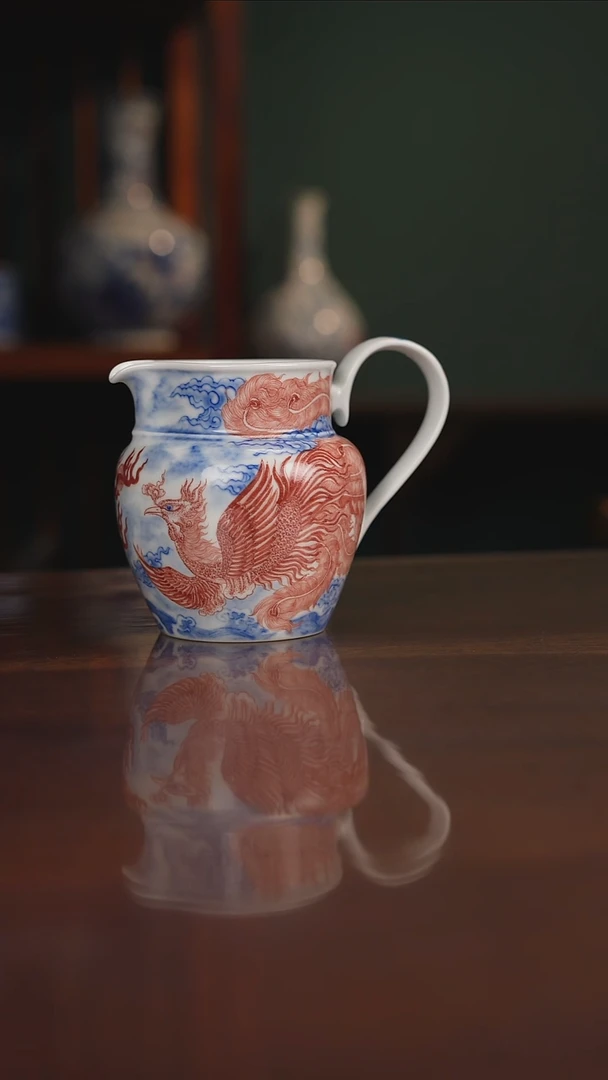 自成堂柴窑 青花釉里红