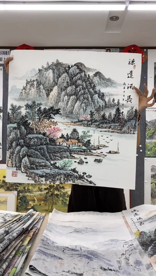 国画星**方沈泳江手绘 四尺斗方68*68cm