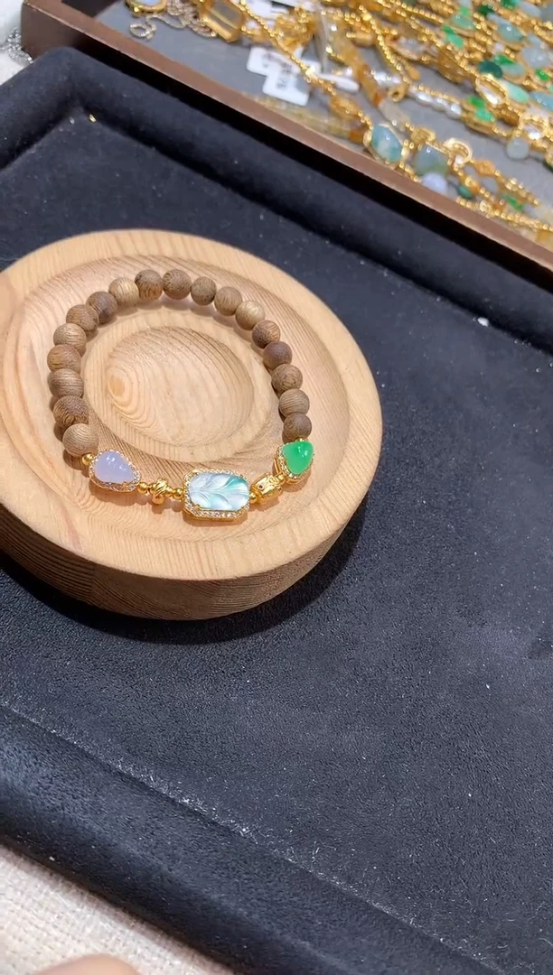 银S925镶嵌手串翡翠手串