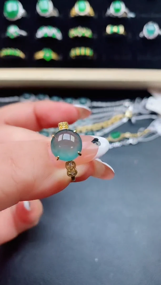 【闪购商品】翡翠戒指银S925镶嵌21321