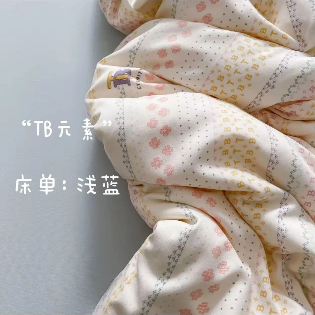 A类有氧针织双层纱四件套高克重优质精梳纱线双股针织织造三件套